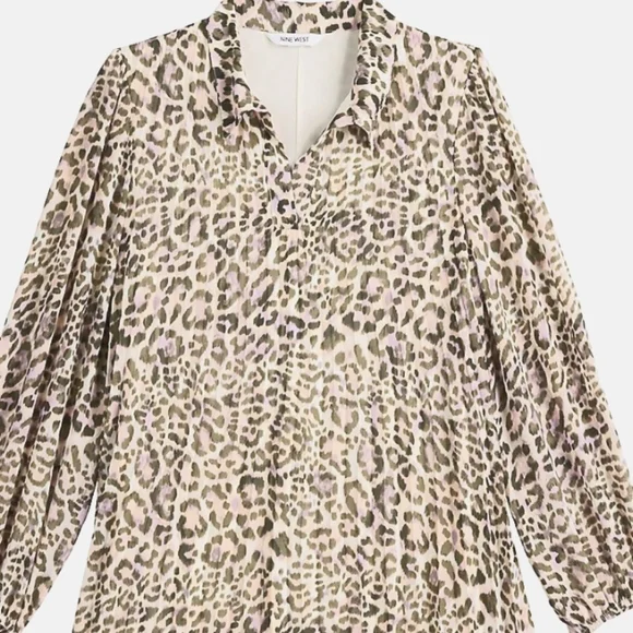 Nine West Leopard Pleated Dress - Picture 3 of 4